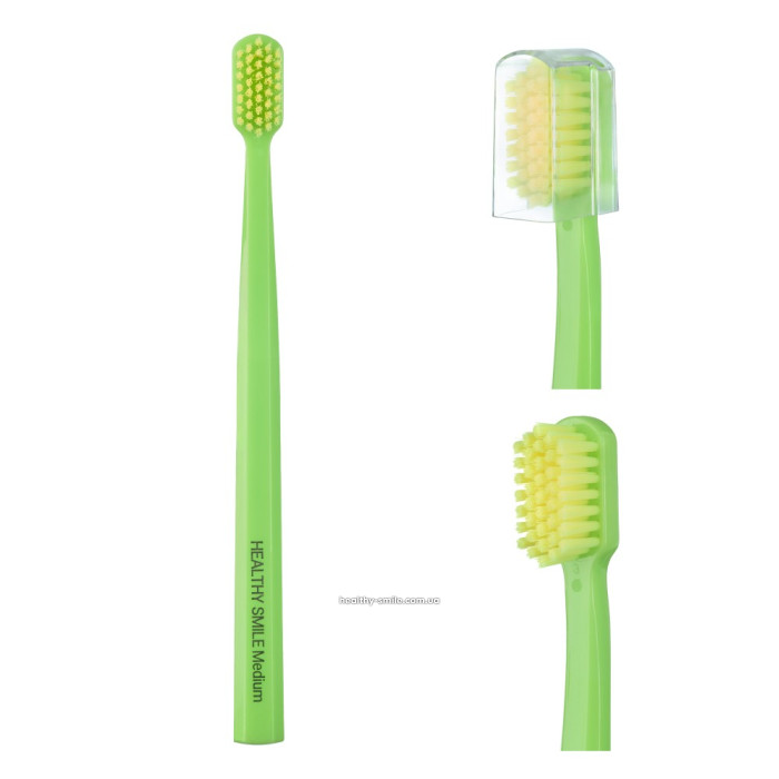 Healthy Smile Medium зубна щітка середньої жорсткості, Салатова